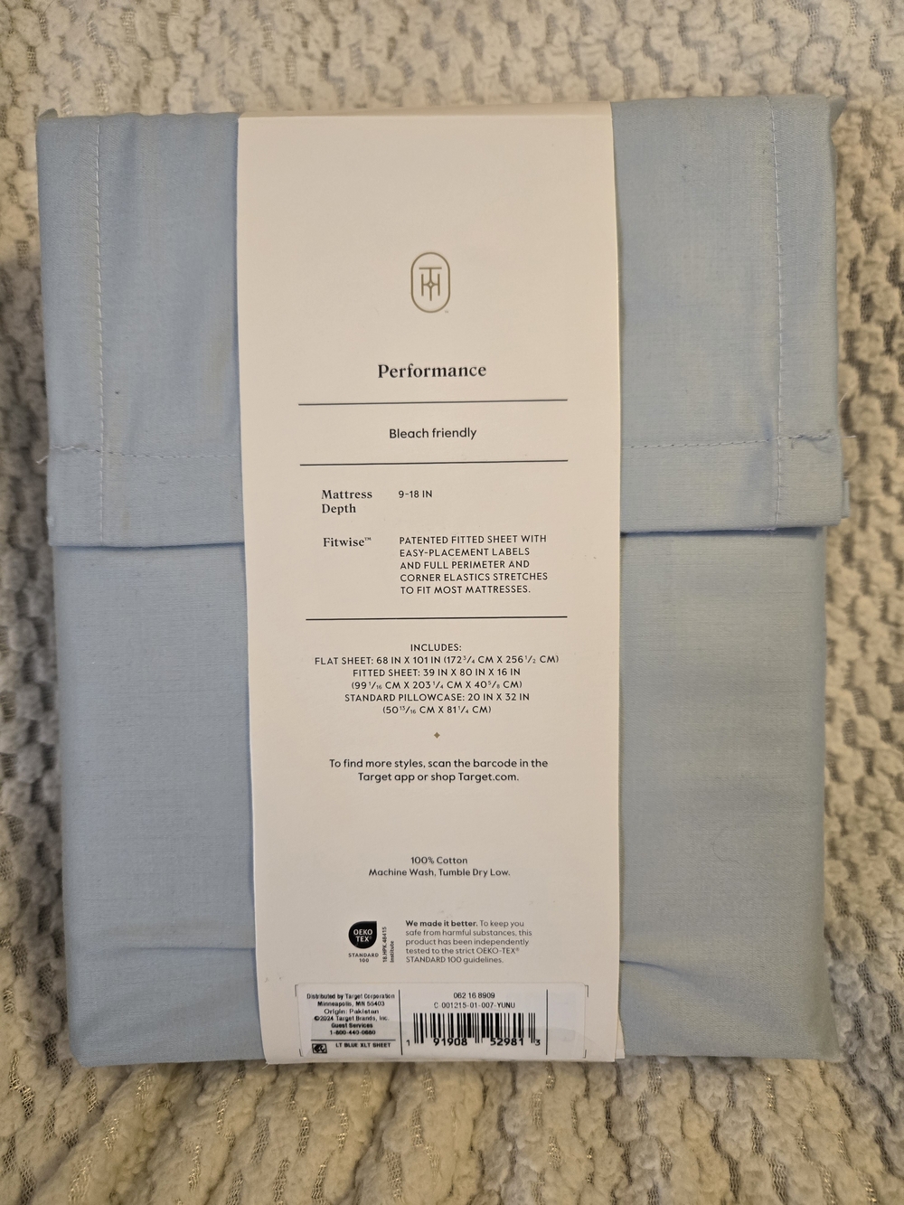 Threshold Performance Sheet Set - Light Blue - Picture 2 of 3